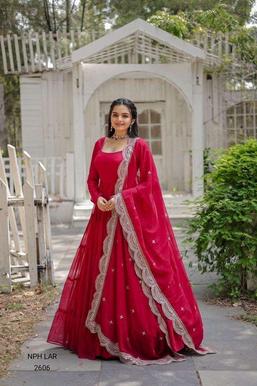 Graceful Faux Georgette Party Wear Anarkali Set